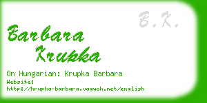 barbara krupka business card